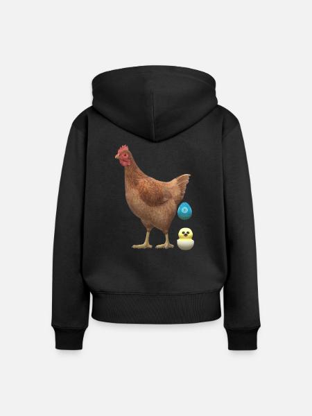 Hühnchen mit Küken - Frauen Premium Bio Zip Hoodie -