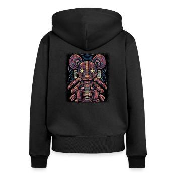 Tout va bien paroles de chansons ne vous inquiétez pas idée cadeau - Sweat à capuche zippé Premium bio Femme - noir - Dos - Julia (174cm)