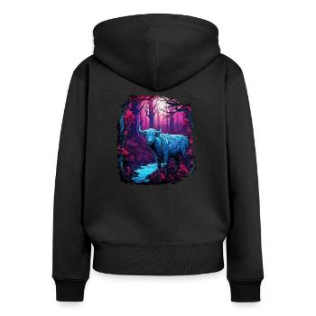 blowjob cool cooking bday backyard cooking - Frauen Premium Bio Zip Hoodie - Schwarz - Hinten - Julia (174cm)