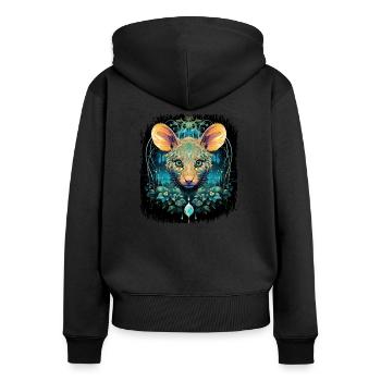 animated film birthday present canvasbackpack - Frauen Premium Bio Zip Hoodie - Schwarz - Hinten - Julia (174cm)