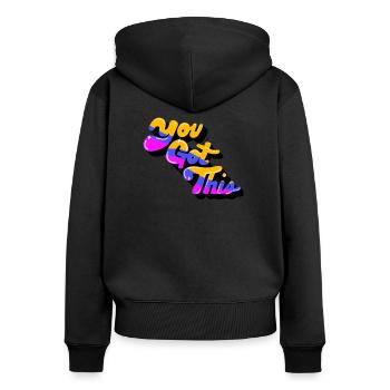 You Got This - Women's Premium Organic Zip Hoodie - black - Back - Julia (174cm)