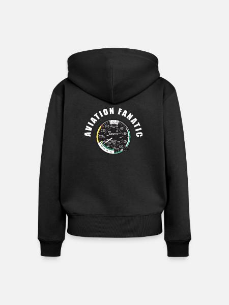 Luftfahrtfanatiker - Frauen Premium Bio Zip Hoodie - Schwarz