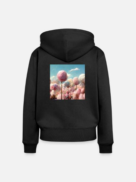 Cottoncandyville - Frauen Premium Bio Zip Hoodie - Schwarz