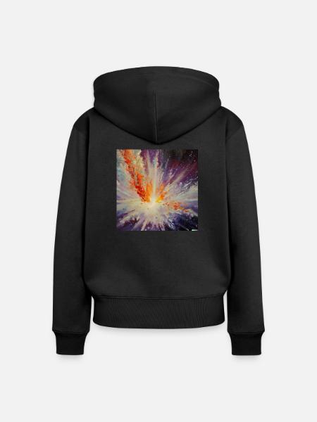 Explosion eines Sterns - Frauen Premium Bio Zip Hoodie - Schwarz