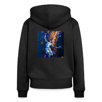 Basketball Spieler am Dunken - Frauen Premium Bio Zip Hoodie - Schwarz - Hinten - Julia (174cm)