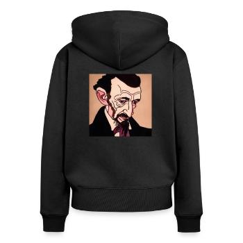 Founding Father Abraham Lincoln - Schiele - Women's Premium Organic Zip Hoodie - black - Back - Julia (174cm)
