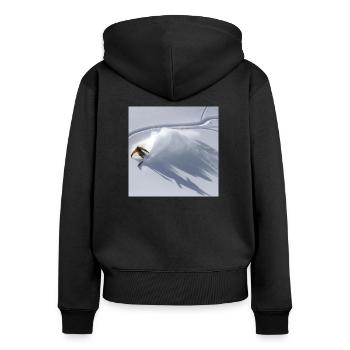 cool snowboarder in deep powder snow - Women's Premium Organic Zip Hoodie - black - Back - Julia (174cm)