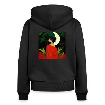 Mogli's mother - Women's Premium Organic Zip Hoodie - black - Back - Julia (174cm)