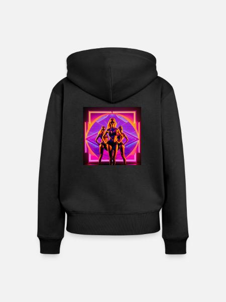 Babes - Frauen Premium Bio Zip Hoodie - Schwarz