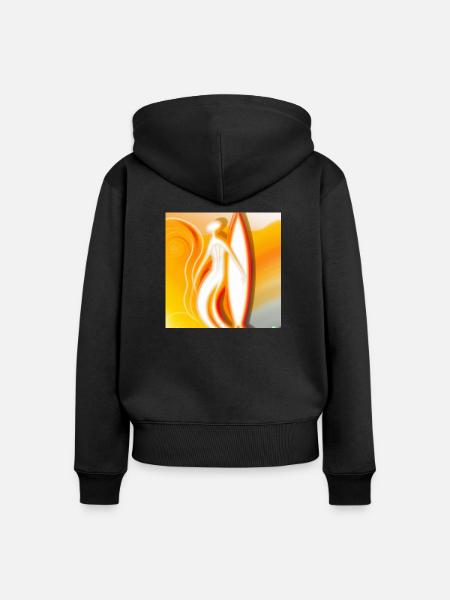 abstrakt surfer - Frauen Premium Bio Zip Hoodie - Schwarz