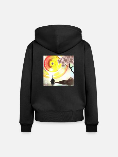 JD Star Artwork No.1 - Frauen Premium Bio Zip Hoodie - Schwarz