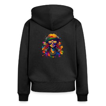 Festival Junkie Girl - Women's Premium Organic Zip Hoodie - black - Back - Julia (174cm)