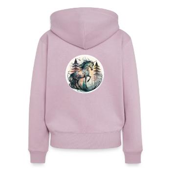 Camouflaged unicorn - Women's Premium Organic Zip Hoodie - dusky pink - Back - Julia (174cm)