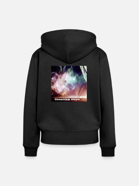 Counting stars - Frauen Premium Bio Zip Hoodie - Schwarz