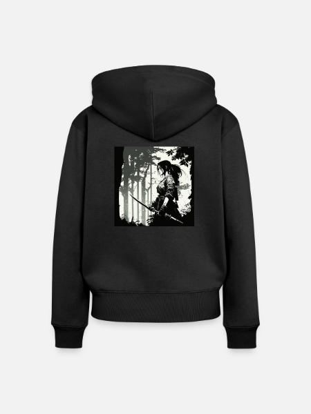 The Ninja´s job - Frauen Premium Bio Zip Hoodie - Schwarz