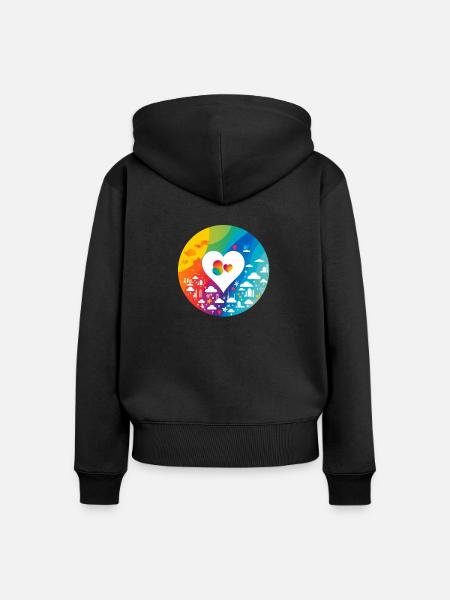 Cloud Liebe - Frauen Premium Bio Zip Hoodie - Schwarz