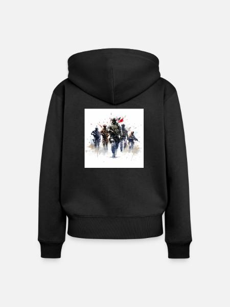 US Army gaming art - Frauen Premium Bio Zip Hoodie - Schwarz