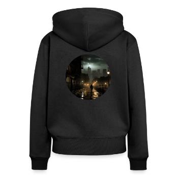 Urban melancholy: Between concrete and dreams - Women's Premium Organic Zip Hoodie - black - Back - Julia (174cm)