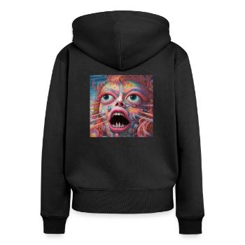 Bizarre world - Women's Premium Organic Zip Hoodie - black - Back - Julia (174cm)