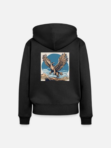 Adler 2.1 - Frauen Premium Bio Zip Hoodie - Schwarz