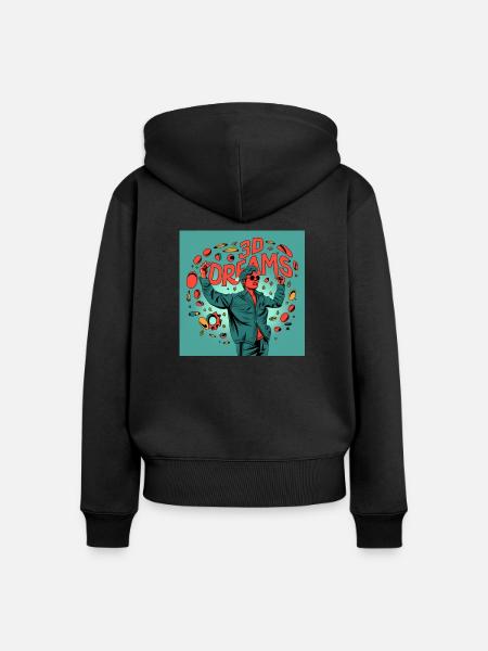 3D Dreams - Frauen Premium Bio Zip Hoodie - Schwarz