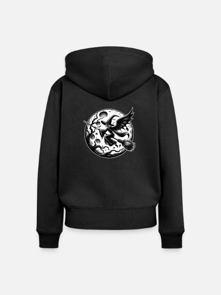 Hässliches Hexen-Design - Frauen Premium Bio Zip Hoodie - Schwarz