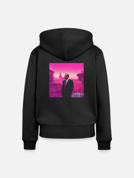 Italien Vaporwave - Frauen Premium Bio Zip Hoodie - Schwarz