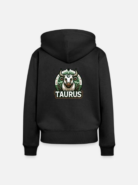 Taurus - Frauen Premium Bio Zip Hoodie - Schwarz