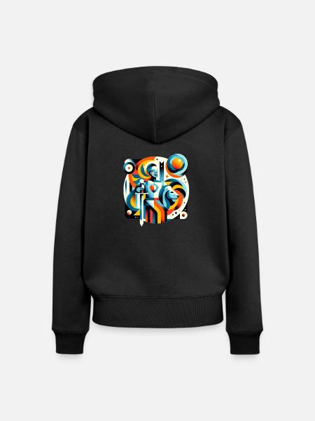 Gareth - Frauen Premium Bio Zip Hoodie - Schwarz