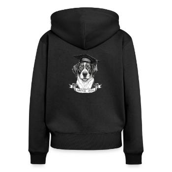 Abitur 2024 - Frauen Premium Bio Zip Hoodie - Schwarz - Hinten - Julia (174cm)