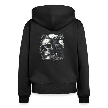Wache des Mondraben - Frauen Premium Bio Zip Hoodie - Schwarz - Hinten - Julia (174cm)