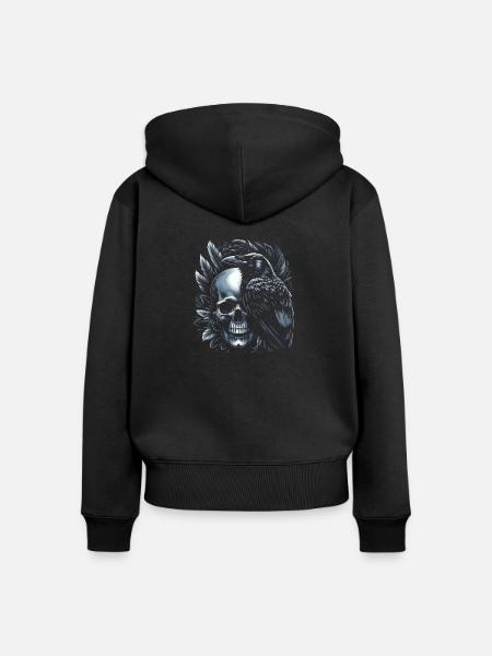 Das Geheimnis des Raben - Frauen Premium Bio Zip Hoodie - Schwarz