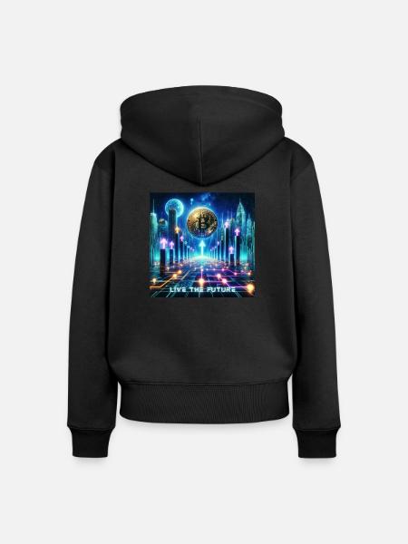 Bitcoin Kryptowährung - Frauen Premium Bio Zip Hoodie - Schwarz