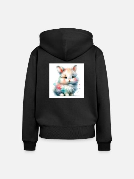 bunny - Frauen Premium Bio Zip Hoodie - Schwarz