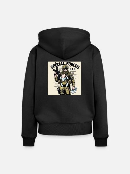 Special Forces: D.A.D. - Frauen Premium Bio Zip Hoodie - Schwarz
