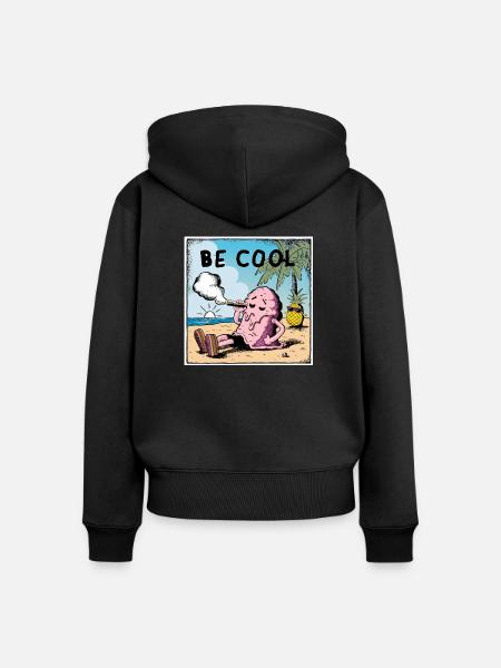Be Cool Icecream - Frauen Premium Bio Zip Hoodie - Schwarz
