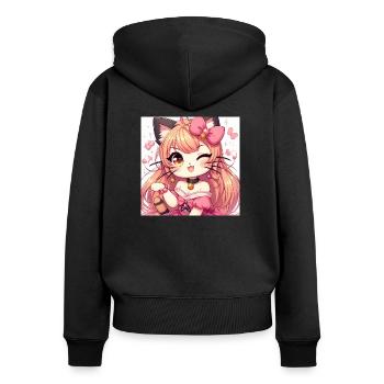 Sexy Chat - Women's Premium Organic Zip Hoodie - black - Back - Julia (174cm)
