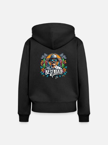Bester Papa - Frauen Premium Bio Zip Hoodie - Schwarz