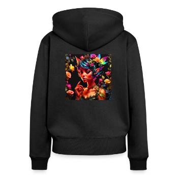 Elfe, Prinzessin, Fantasie, Geschenk, - Frauen Premium Bio Zip Hoodie - Schwarz - Hinten - Julia (174cm)
