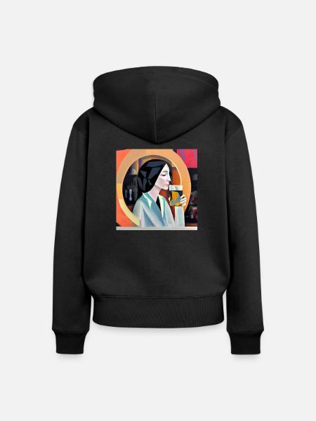 Auffrischen - Frauen Premium Bio Zip Hoodie - Schwarz