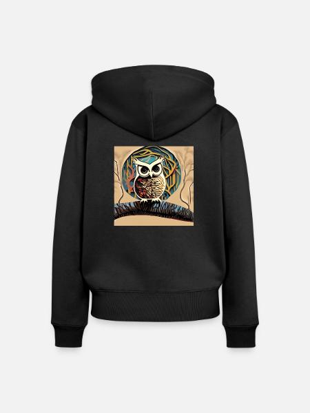 Was "schaue" ich? - Frauen Premium Bio Zip Hoodie - Schwarz