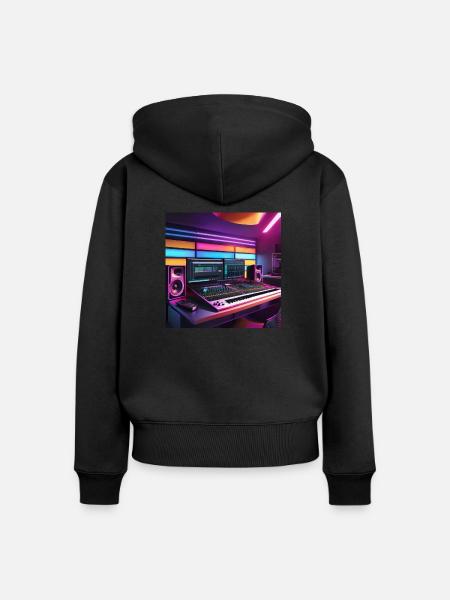 Studio - Frauen Premium Bio Zip Hoodie - Schwarz