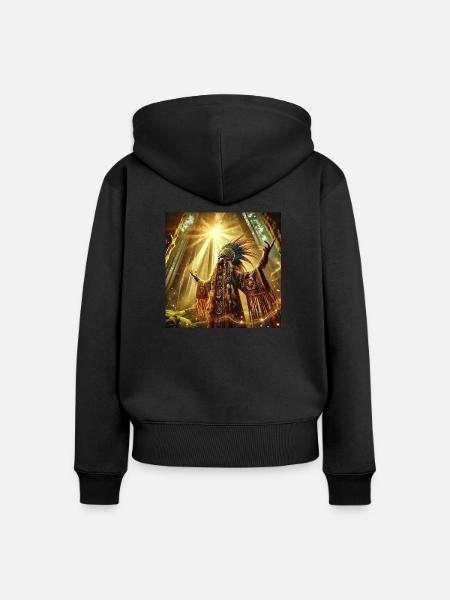 Schamane in Trance (C) - Frauen Premium Bio Zip Hoodie - Schwarz