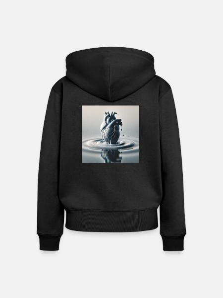 Zerfließende Sehnsucht - Frauen Premium Bio Zip Hoodie - Schwarz