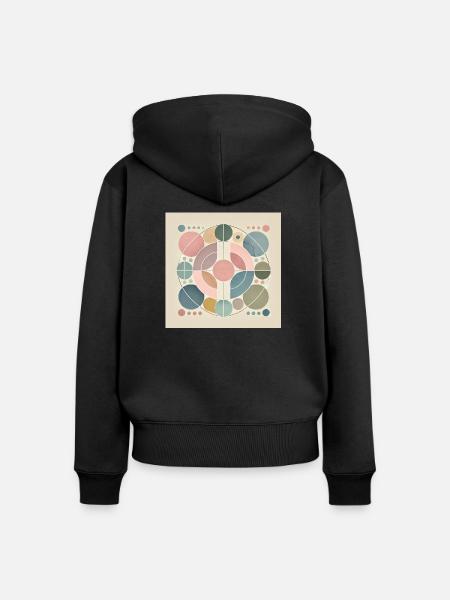 Pastellträume in Symmetrie - Frauen Premium Bio Zip Hoodie - Schwarz