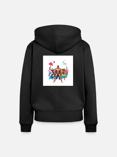 Hero II - Frauen Premium Bio Zip Hoodie - Schwarz