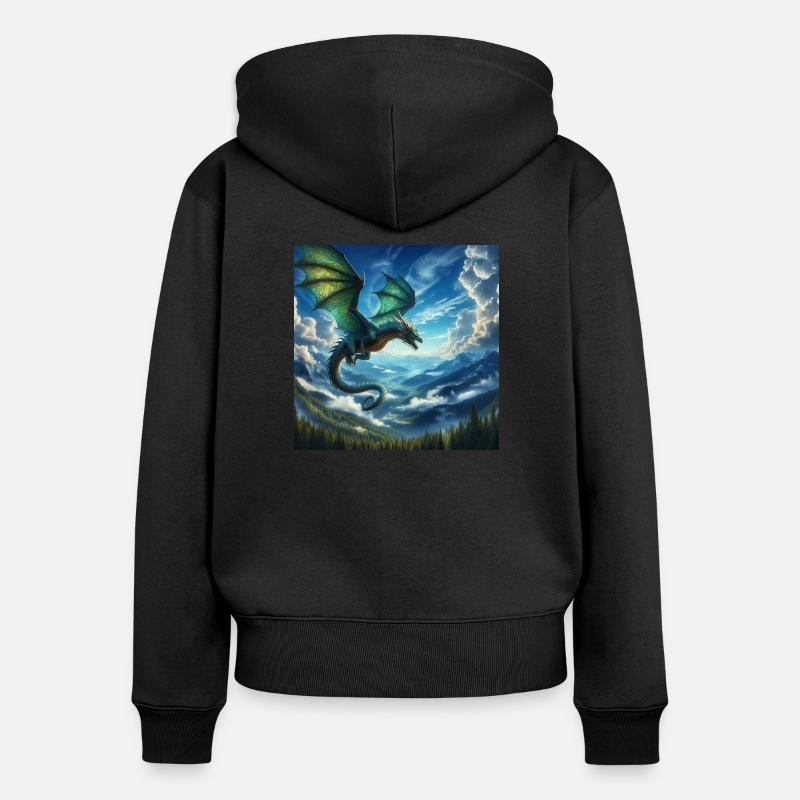 ED78E66C 3663 43B1 A7FE 2F8905C15A67 - Sweat à capuche zippé Premium bio Femme - noir