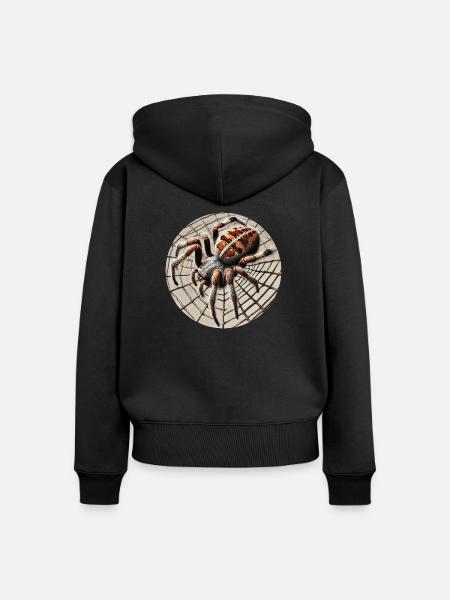 Kreuzspinne - Frauen Premium Bio Zip Hoodie - Schwarz