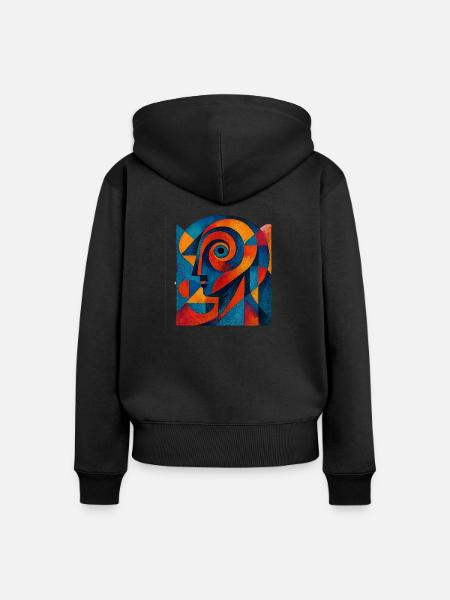 Hidden Face - Frauen Premium Bio Zip Hoodie - Schwarz