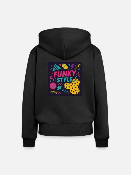 Funky Style – Memphis Madness - Frauen Premium Bio Zip Hoodie - Schwarz